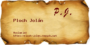 Ploch Jolán névjegykártya