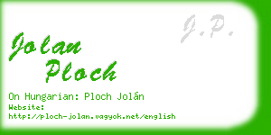 jolan ploch business card